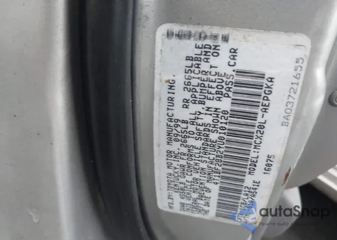 2000 Toyota Avalon Xls z USA, uszkodzony, nr VIN 4T1BF28B2YU010120